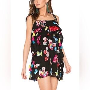 NWT Tanya Taylor Tassle Georgette Gabriella‎ Embroidered Silk Mini Dress - 6